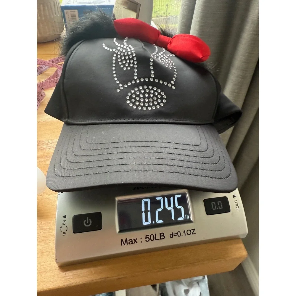 Disney Parks Girls Rhinestone Minnie Mouse Baseball Cap Youth 7-12 Bow‎ RARE
